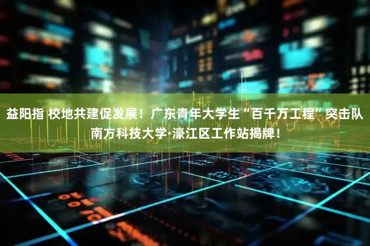 益阳指 校地共建促发展！广东青年大学生“百千万工程”突击队南方科技大学·濠江区工作站揭牌！