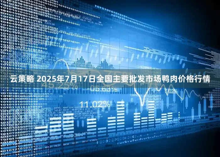 云策略 2025年7月17日全国主要批发市场鸭肉价格行情
