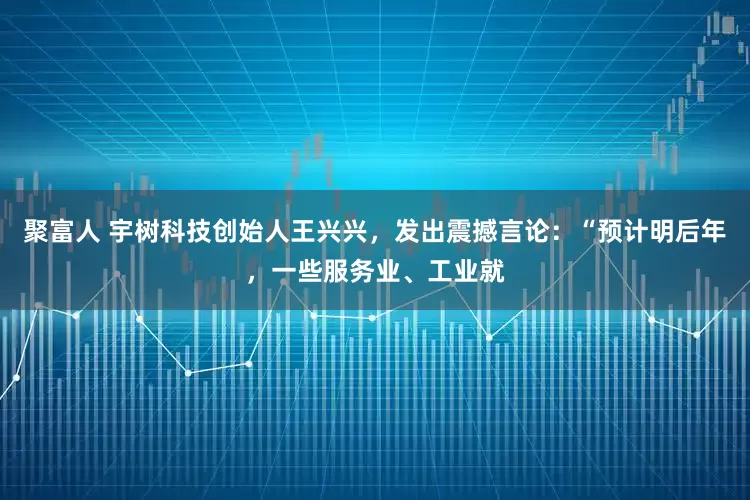 聚富人 宇树科技创始人王兴兴，发出震撼言论：“预计明后年，一些服务业、工业就